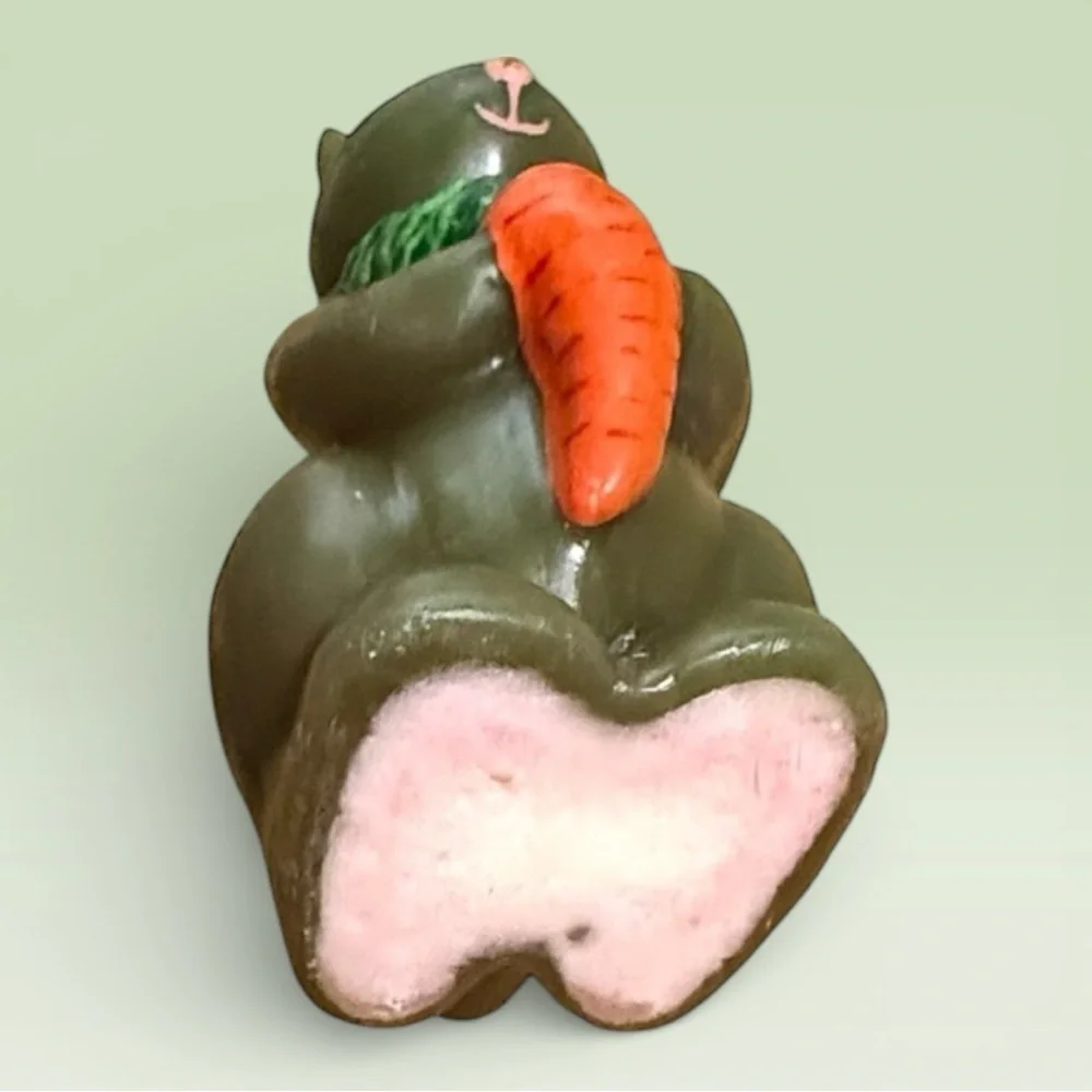Vintage Bunny Rabbit Holiday Candle Holding a Carrot